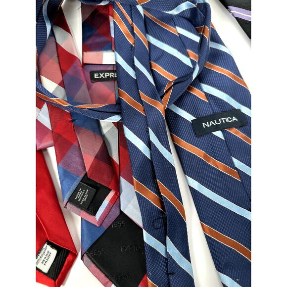 Men’s Tie Lot of 5 Classic Business Stripe Styles Express, Nautica, Billy London - Picture 6 of 11